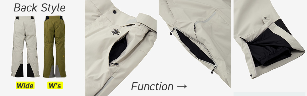 G-AXIS Wide Pants detail